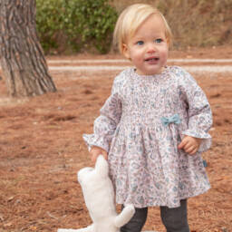 Tutto Piccolo-طقم فستان بطبعة ورود قطن لون زهري | Childrensalon Outlet