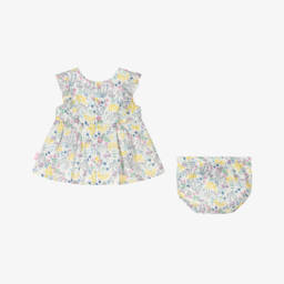 Tutto Piccolo-Girls Floral Pink & Yellow Dress | Childrensalon Outlet