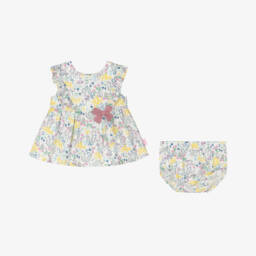 Tutto Piccolo-Girls Floral Pink & Yellow Dress | Childrensalon Outlet