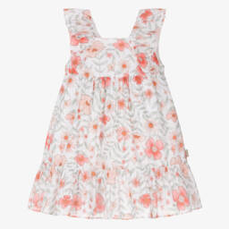 Tutto Piccolo-Girls Floral Ruffle Cotton Dress | Childrensalon Outlet