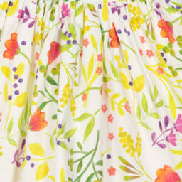 Tutto Piccolo-Girls Green Floral Cotton Delight Dress | Childrensalon Outlet