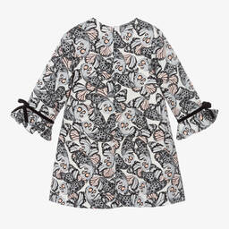 Tutto Piccolo-Серое платье с бабочками и носки для девочек | Childrensalon Outlet