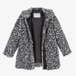Tutto Piccolo-Girls Grey Faux Fur Coat | Childrensalon Outlet