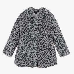 Tutto Piccolo-Girls Grey Faux Fur Coat | Childrensalon Outlet