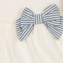 Tutto Piccolo-Кремовое платье в синюю полоску | Childrensalon Outlet