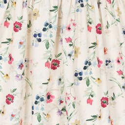Tutto Piccolo-Girls Ivory Cotton Floral Dress Set | Childrensalon Outlet