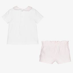 Tutto Piccolo-Кремовый топ и розовые шорты для девочек | Childrensalon Outlet