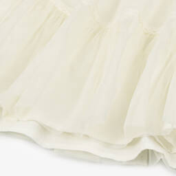 Tutto Piccolo-Girls Ivory Tulle & Cotton Dress | Childrensalon Outlet