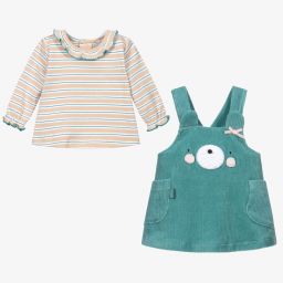 Tutto Piccolo-Girls Pinafore Dress Set | Childrensalon Outlet