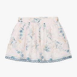 Tutto Piccolo-Girls Pink & Blue Floral Skirt | Childrensalon Outlet