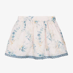 Tutto Piccolo-Girls Pink & Blue Floral Skirt | Childrensalon Outlet
