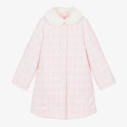 Tutto Piccolo-Розовое пальто в клетку для девочек | Childrensalon Outlet