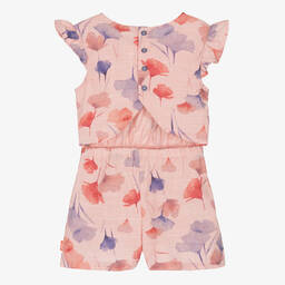 Tutto Piccolo-بلاي سوت مزيج قطن لون زهري بطبعة ورود للبنات | Childrensalon Outlet