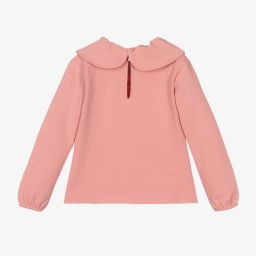 Tutto Piccolo-Girls Pink Cotton Jersey Top | Childrensalon Outlet