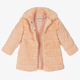 Tutto Piccolo-Girls Pink Faux Fur Coat | Childrensalon Outlet