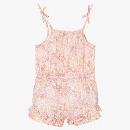 Tutto Piccolo-Розовый хлопковый комбинезон в цветочек | Childrensalon Outlet