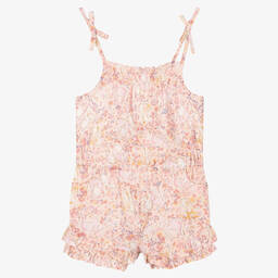 Tutto Piccolo-Розовый хлопковый комбинезон в цветочек | Childrensalon Outlet