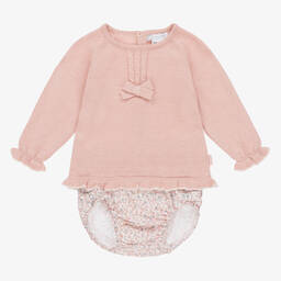 Tutto Piccolo-Розовый топ и шорты в цветочек из хлопка | Childrensalon Outlet