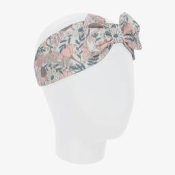 Tutto Piccolo-طوق للرأس فيسكوز لون زهري بطبعة ورود للبنات | Childrensalon Outlet