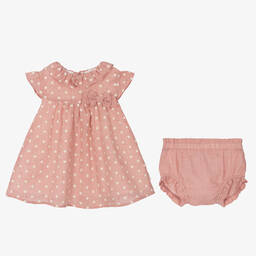 Tutto Piccolo-Girls Pink Flower Embroidered Dress | Childrensalon Outlet