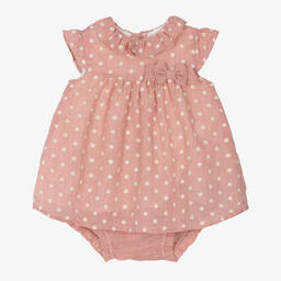 Tutto Piccolo-Girls Pink Flower Embroidered Dress | Childrensalon Outlet