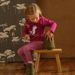 Tutto Piccolo-طقم ليغنغز قطن جيرسي لون زهري للبنات | Childrensalon Outlet