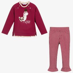 Tutto Piccolo-طقم ليغنغز قطن جيرسي لون زهري للبنات | Childrensalon Outlet