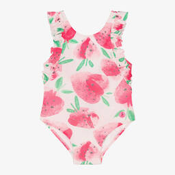 Tutto Piccolo-Girls Pink Strawberry Swimsuit | Childrensalon Outlet