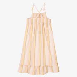 Tutto Piccolo-Розовое пляжное платье из хлопка в полоску | Childrensalon Outlet
