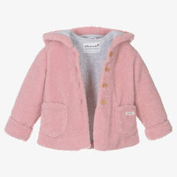 Tutto Piccolo-Розовая куртка из плюшевого флиса с капюшоном | Childrensalon Outlet