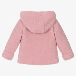 Tutto Piccolo-Розовая куртка из плюшевого флиса с капюшоном | Childrensalon Outlet
