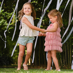 Tutto Piccolo-Розовое платье из тюля для девочек | Childrensalon Outlet