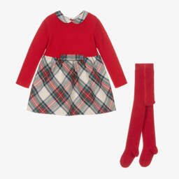 Tutto Piccolo-Girls Plaid Knit Dress Ensemble | Childrensalon Outlet