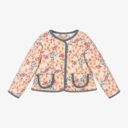 Tutto Piccolo-Girls Quilted Beige Floral Coat | Childrensalon Outlet