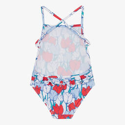 Tutto Piccolo-Girls Red & Blue Tulip Swimsuit | Childrensalon Outlet