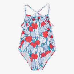 Tutto Piccolo-Girls Red & Blue Tulip Swimsuit | Childrensalon Outlet
