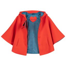 Tutto Piccolo-Красный кейп с бантом для девочек | Childrensalon Outlet