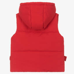 Tutto Piccolo-Girls Red Bow Padded Gilet | Childrensalon Outlet