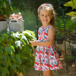 Tutto Piccolo-Красное хлопковое платье для девочек | Childrensalon Outlet