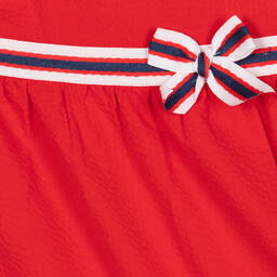 Tutto Piccolo-فستان قطن سيرسوكر لون أحمر | Childrensalon Outlet