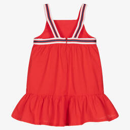 Tutto Piccolo-فستان قطن سيرسوكر لون أحمر | Childrensalon Outlet