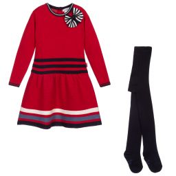 Tutto Piccolo-Girls Red Dress Set | Childrensalon Outlet