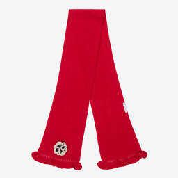 Tutto Piccolo-طقم قبعة وسكارف مزيح قطن لون أحمر للبنات | Childrensalon Outlet