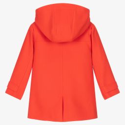Tutto Piccolo-Girls Red Hooded Duffle Coat | Childrensalon Outlet