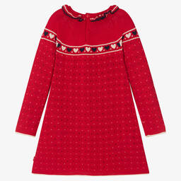 Tutto Piccolo-Girls Red Knitted Dress Set | Childrensalon Outlet
