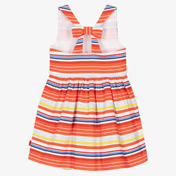 Tutto Piccolo-Girls Red Stripe Cotton Dress | Childrensalon Outlet