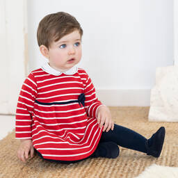Tutto Piccolo-Красное платье в полоску и колготки | Childrensalon Outlet