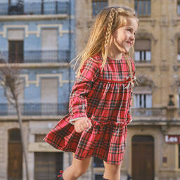 Tutto Piccolo-Красное платье в клетку для девочек | Childrensalon Outlet