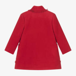 Tutto Piccolo-Girls Scarlet Fringed Overcoat | Childrensalon Outlet