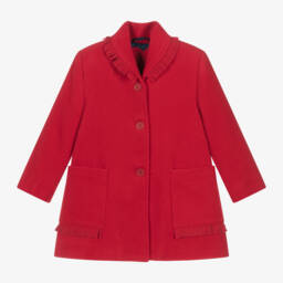 Tutto Piccolo-Girls Scarlet Fringed Overcoat | Childrensalon Outlet